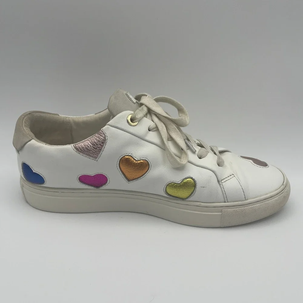 Kurt Geiger London Lane Euro 42 Love White Multicolor Puffy Hearts Sneakers